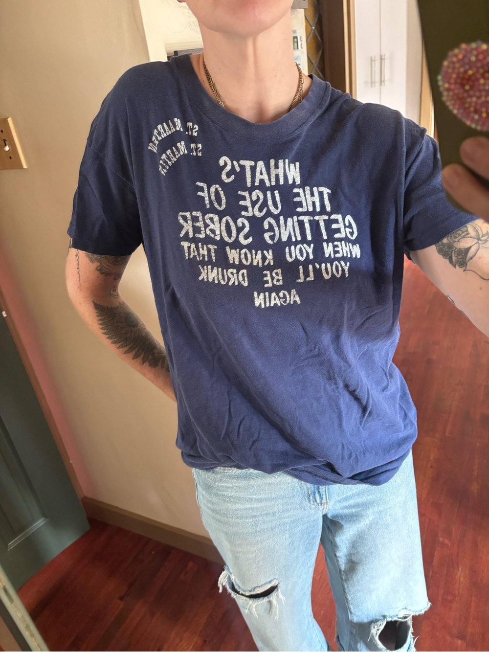 Navy Vintage Single Stitch Tshirt
